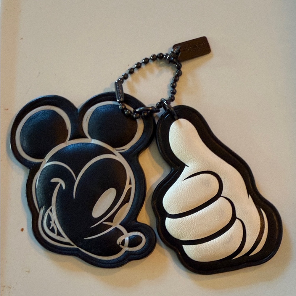 Disney and Coach collectible Black and White Mickey Keychain or Purse Charm